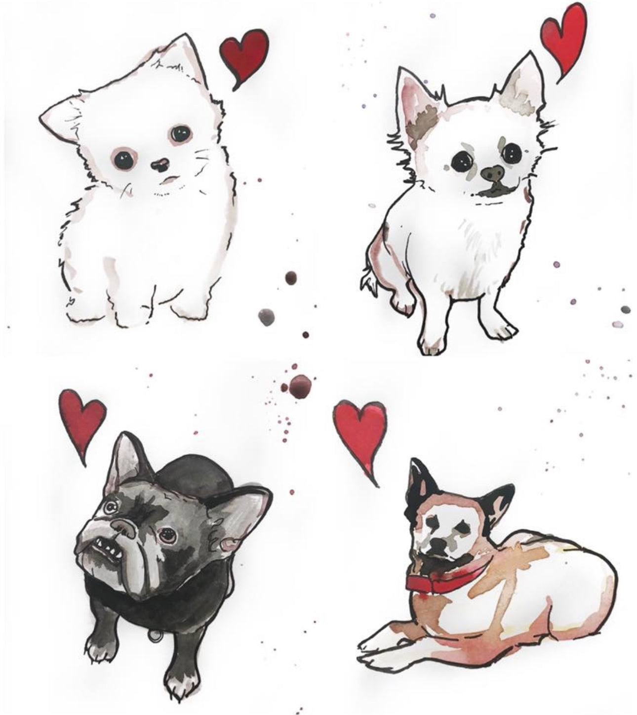 Single Watercolor Pet Portrait